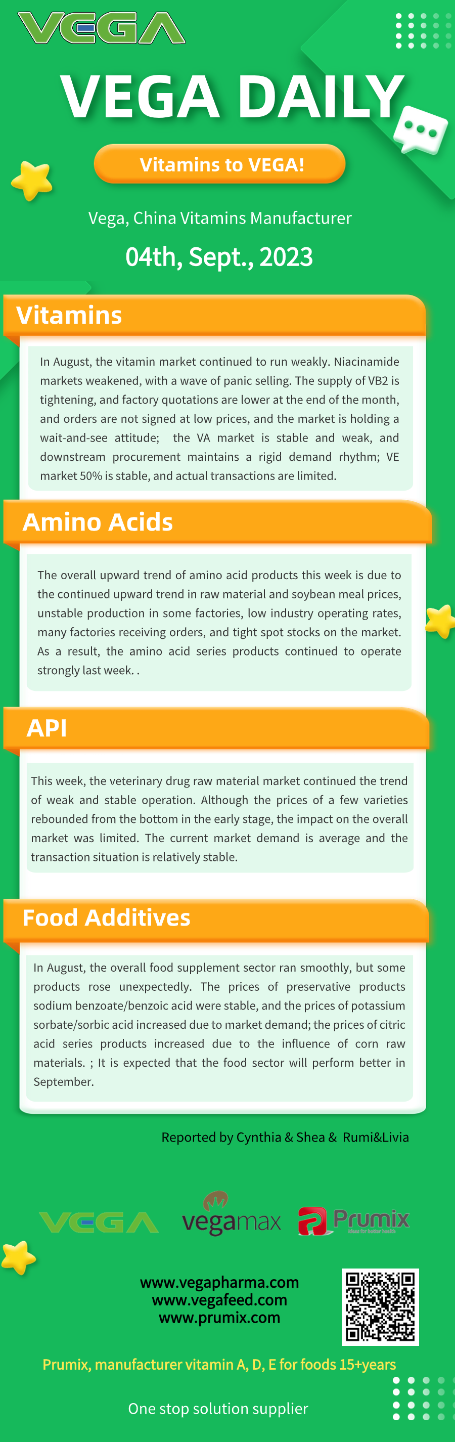 Vega Daily Dated on Sept 4th 2023 Vitamin  Amino Acid API Food Additives.png